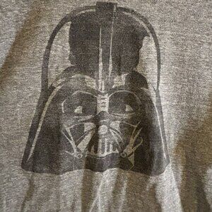 STAR WARS Darth Vader Tee Shirt Heathered Grey Sz XL Short Sleeve